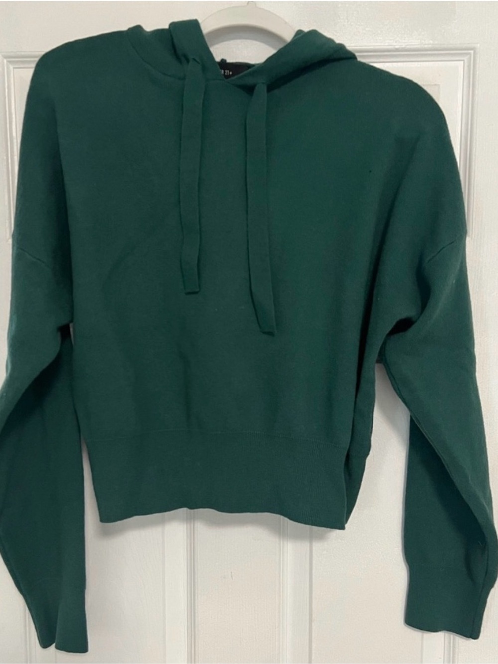 Forever 21 Deep Green Cropped Hoodie